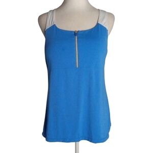 Lilly Pulitzer Luxletic Meryl Khalil Blue & White Upf 50 Zip Front Size Medium